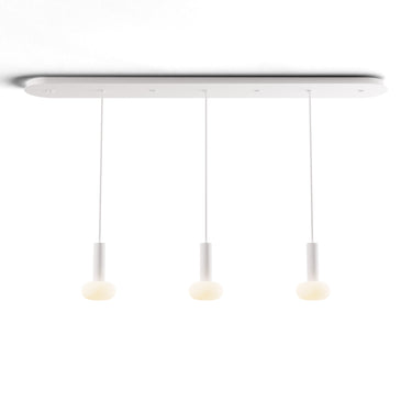 Koncept Combi Pendant 6" Linear 3 Combo Matte White Matte White Canopy Glass Ball Attachment Suspension Flush Mount 2-in-1