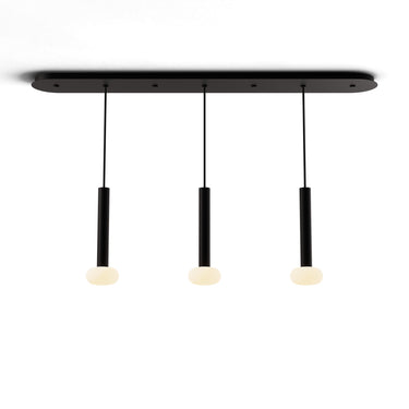 Koncept Combi Pendant 12" Linear 3 Combo Matte Black Matte Black Canopy Glass Ball Attachment Suspension Flush Mount 2-in-1