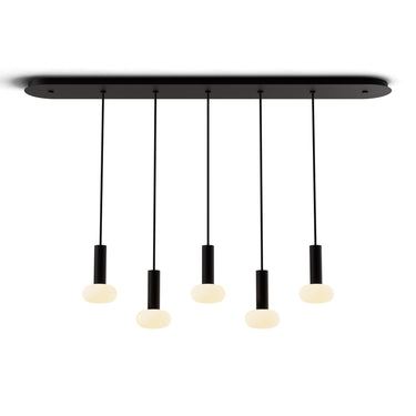 Koncept Combi Pendant 6" Linear 5 Combo Matte Black Matte Black Canopy Glass Ball Attachment Suspension Flush Mount 2-in-1