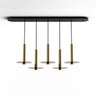 Koncept Combi Pendant 12" Linear 5 Combo Brass Matte Black Canopy 9" Glass Plate Tea Brown Attachment Suspension Flush Mount 2-in-1
