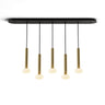 Koncept Combi Pendant 12" Linear 5 Combo Brass Matte Black Canopy Glass Ball Attachment Suspension Flush Mount 2-in-1