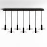 Koncept Combi Pendant 6" Linear 7 Combo Matte Black Matte Black Canopy 9" Glass Plate Dark Grey Attachment Suspension Flush Mount 2-in-1