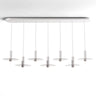 Koncept Combi Pendant 6" Linear 7 Combo Matte White Matte White Canopy 9" Glass Plate Clear Attachment Suspension Flush Mount 2-in-1