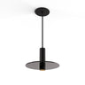 Koncept Combi Pendant 6" Matte Black Matte Black Canopy 9" Glass Plate Dark Grey Attachment Suspension Flush Mount 2-in-1