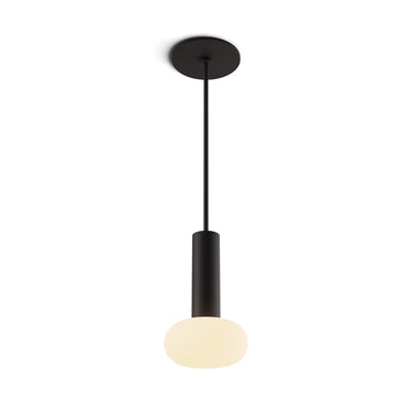 Koncept Combi Pendant 6" Matte Black Matte Black Canopy Glass Ball Attachment Suspension Flush Mount 2-in-1