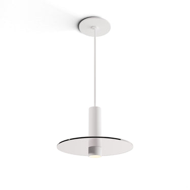 Koncept Combi Pendant 6" Matte White Matte White Canopy 9" Glass Plate Clear Attachment Suspension Flush Mount 2-in-1