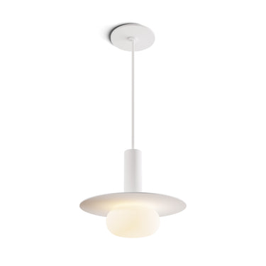 Koncept Combi Pendant 6" Matte White Matte White Canopy 9" Metal Plate White Paintable Attachment Glass Ball Attachment Suspension Flush Mount 2-in-1