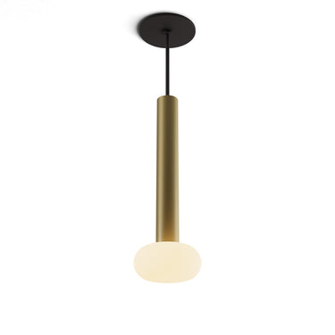 Koncept Combi Pendant 12" Brass Matte Black Canopy Glass Ball Attachment Suspension Flush Mount 2-in-1