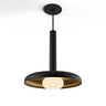 Koncept Combi Pendant 12" Matte Black Matte Black Canopy 12" Shade Matte Black Brass Attachment Glass Ball Attachment Suspension Flush Mount 2-in-1