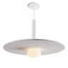 Koncept Combi Pendant 12" Matte White Matte White Canopy 20" Acoustic Panel Light Marble Attachment Glass Ball Attachment Suspension Flush Mount 2-in-1
