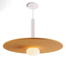 Koncept Combi Pendant 12" Matte White Matte White Canopy 20" Acoustic Panel Mustard Attachment Glass Ball Attachment Suspension Flush Mount 2-in-1