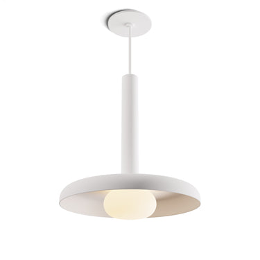 Koncept Combi Pendant 12" Matte White Matte White Canopy 12" Shade Matte White Attachment Glass Ball Attachment Suspension Flush Mount 2-in-1
