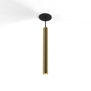 Koncept Combi Pendant 16" Brass Matte Black Canopy Suspension Flush Mount 2-in-1