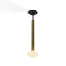 Koncept Combi Pendant 16" Brass Matte Black Canopy Glass Ball Attachment Suspension Flush Mount 2-in-1