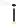 Koncept Combi Pendant 16" Matte Black Matte Black Canopy Glass Ball Attachment Suspension Flush Mount 2-in-1