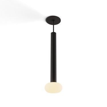 Koncept Combi Pendant 16" Matte Black Matte Black Canopy Glass Ball Attachment Suspension Flush Mount 2-in-1
