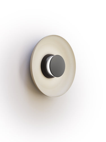 Totem Sconce Metal by Pablo – White 12" shade, Black/Black