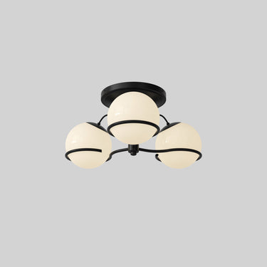 Astep Model 2042/3 ceiling light, black mount, switched on