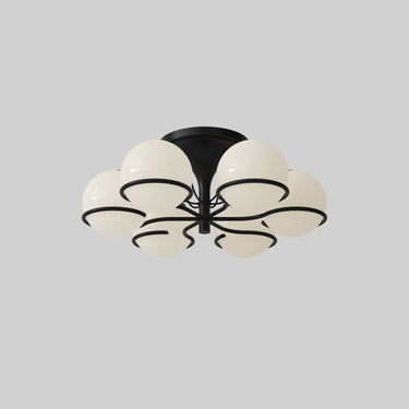 Astep Model 2042/6 ceiling light, black mount, switched on