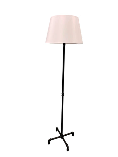 House of Troy Studio industrial black floor lamp with fabric shade