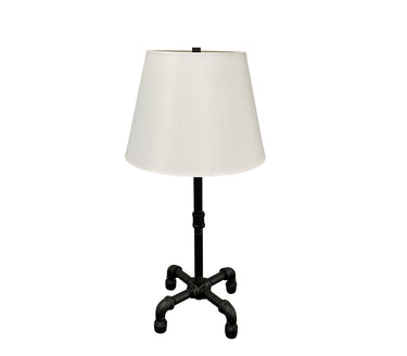 House of Troy Studio industrial black table lamp with fabric shade