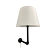 House of Troy Studio industrial black wall lamp with fabric shade (pin up only)