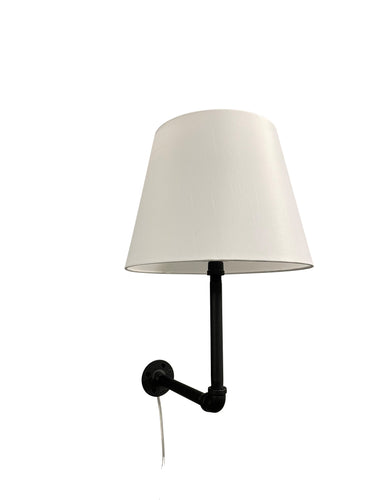 House of Troy Studio industrial black wall lamp with fabric shade (pin up only)