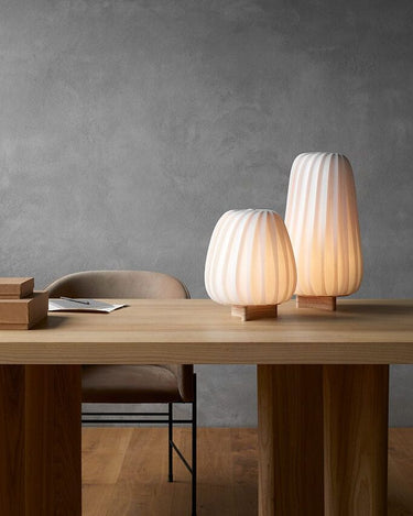 White Coated Paper, lit | ST906 Table Lamp by Tom Rossau