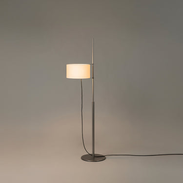 Santa & Cole TMD floor lamp with height-adjustable linen diffuser