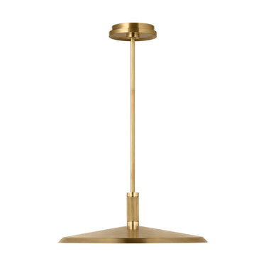 Saucer Direct 18 pendant light in antique brass finish with integrated LED for dining rooms and bedrooms
