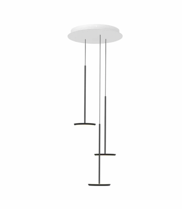 Sky Solo 3-Pendant LED Chandelier – Modern Dim-to-Warm Aluminum Ceiling Light by Pablo Designs