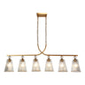 Sduiaor Linear 6 Modern Brass Pendant Light in Dining Room