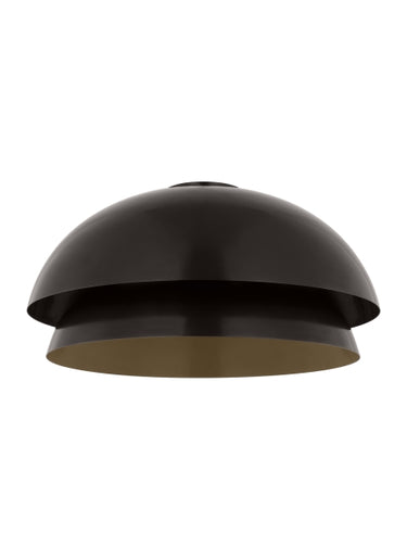 Shanti 20.5 inch brass LED flush mount ceiling light for modern interiors by Visual Comfort Modern in dark bronze finish