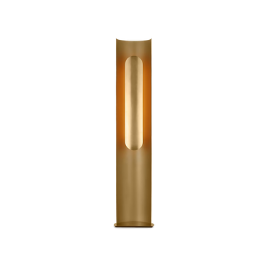 Shielded Medium floor lamp in hand-rubbed antique brass by Visual Comfort