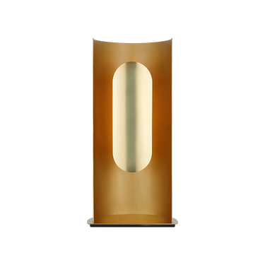 Hand rubbed antique brass table lamp with dimmable integrated LED