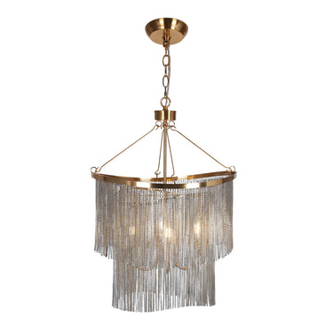 Brass Empire Chandelier with Crystal Accents - Shoebill Collection