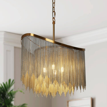 Shoebill 4-Light Brass Chandelier - 18" Empire Glam Style