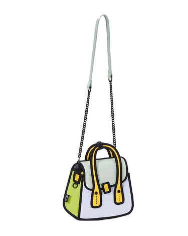 Mint Green Owl bag by JumpFromPaper with illustrated 2D outlines