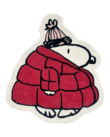 Red & Pink Peanuts Snoopy Puffer Jacket Rug by Maison Deux, photo 1