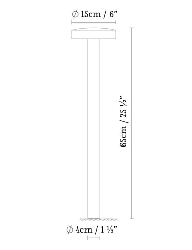 Measurements for the Soft Bollard 65 (line drawing)