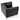 Modern Laguna armchair black leatherette upholstered chair with stainless steel base for living room or office