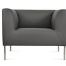 Laguna armchair by Soho Concept in grey PPM leatherette with stainless steel base modern lounge chair