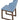 Amed Sled Wood chair by Soho Concept with blue leatherette upholstery and walnut wood sled base. Designed for comfort in dining rooms, restaurants, hotels, and offices.