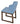 Amed Sled Wood chair by Soho Concept with blue leatherette upholstery and walnut wood sled base. Designed for comfort in dining rooms, restaurants, hotels, and offices.