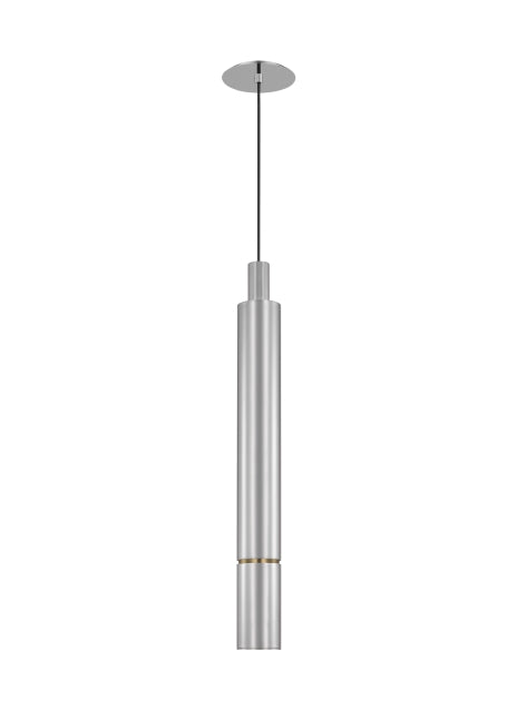 Sottile Pendant Light Polished Steel with Gold Ring