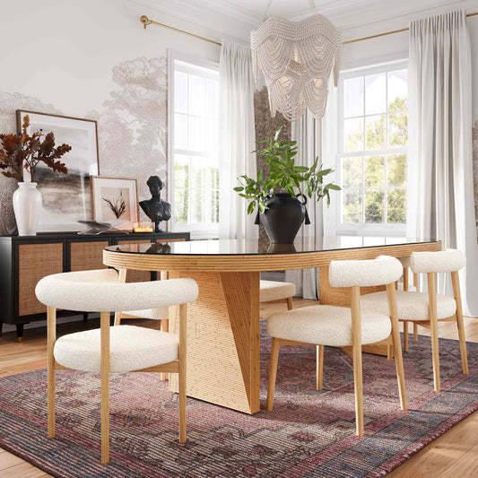 Tov Furniture Spara Cream Boucle Side Chair