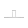 Nightshade Black 84 inch LED linear suspension light with modern offset frame and warm ambient glow