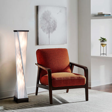 Nova of California Torque Accent Floor Lamp Ebony Silver String Shade