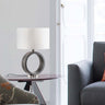 Nova of California Tracey Ring Table Lamp 24 Charcoal Gray Brushed Nickel