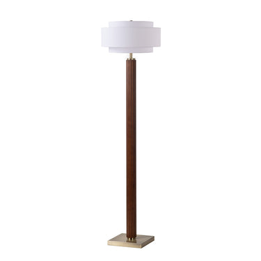Nova Tambo Floor Lamp, Coronado Linen Shade in Dark Walnut, photo 1